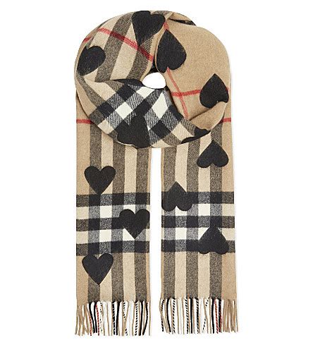 burberry scarf black hearts|burberry scarf 50 cashmere wool.